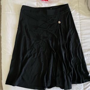 Roberto Cavalli black viscose silk midi skirt